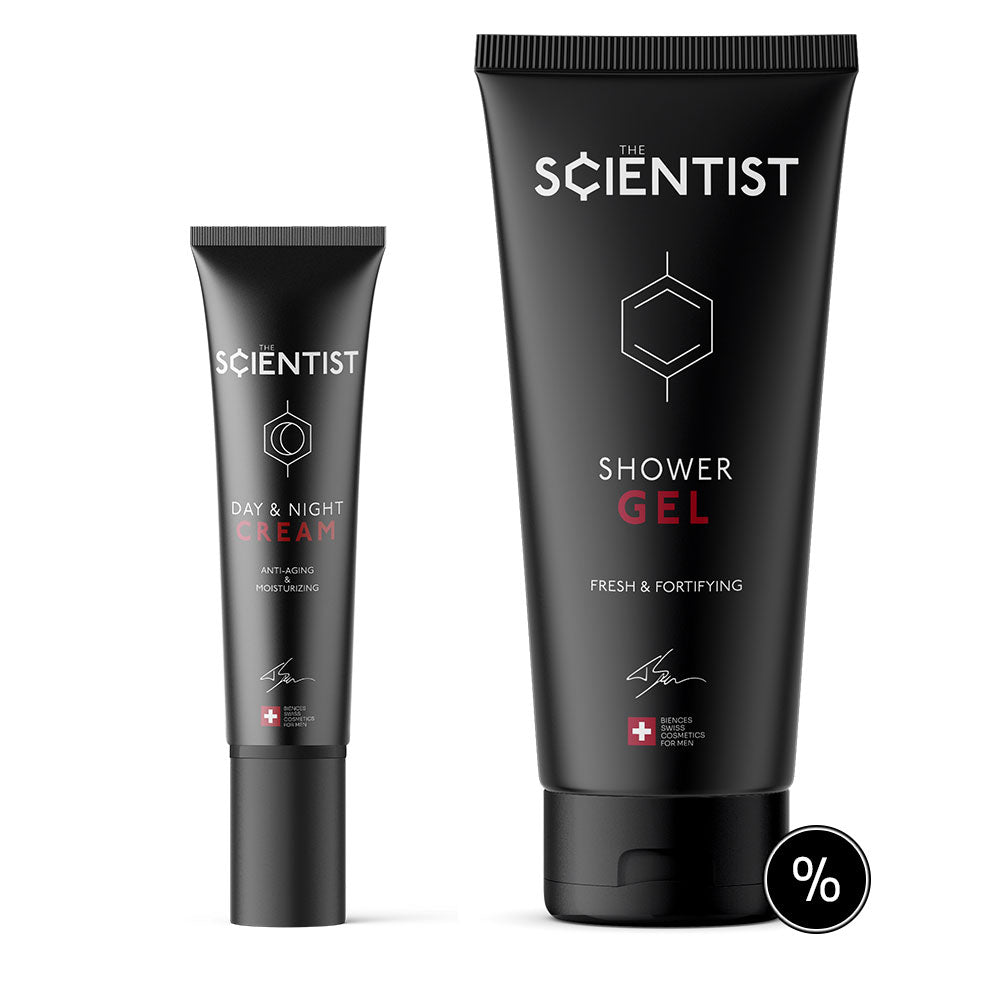 Duo crème jour et nuit & gel douche pour homme